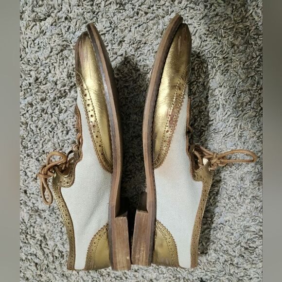 Anthropologie miss Albright Curricula cutout oxford’s bronze shoes size 9 - Picture 6 of 10